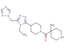 4-[4-ethyl-5-(1H-1,2,4-triazol-1-ylmethyl)-4H-1,2,4-triazol-3-yl]-1-[(4-methyl-4-piperidinyl)carbonyl]piperidine hydrochloride