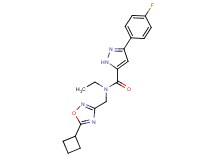 N-[(5-cyclobutyl-1,2,4-oxadiazol-3-yl)methyl]-N-ethyl-3-(4-fluorophenyl)-1H-pyrazole-5-carboxamide
