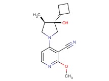 4-[(3R*,4R*)-3-cyclobutyl-3-hydroxy-4-methyl-1-pyrrolidinyl]-2-methoxynicotinonitrile