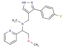 N-{[3-(4-fluorophenyl)-1H-pyrazol-4-yl]methyl}-2-methoxy-N-methyl-1-pyridin-2-ylethanamine