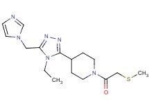 4-[4-ethyl-5-(1H-imidazol-1-ylmethyl)-4H-1,2,4-triazol-3-yl]-1-[(methylthio)acetyl]piperidine