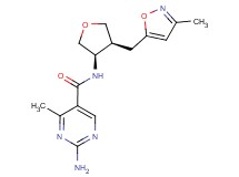 2-amino-4-methyl-N-{(3R*,4S*)-4-[(3-methylisoxazol-5-yl)methyl]tetrahydrofuran-3-yl}pyrimidine-5-carboxamide