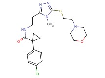 1-(4-chlorophenyl)-N-[2-(4-methyl-5-{[2-(4-morpholinyl)ethyl]thio}-4H-1,2,4-triazol-3-yl)ethyl]cyclopropanecarboxamide