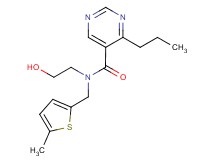N-(2-hydroxyethyl)-N-[(5-methyl-2-thienyl)methyl]-4-propylpyrimidine-5-carboxamide