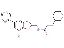 N-{[7-chloro-5-(2-pyrazinyl)-2,3-dihydro-1-benzofuran-2-yl]methyl}-3-cyclohexylpropanamide