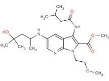 methyl 5-[(3-hydroxy-1,3-dimethylbutyl)amino]-1-(2-methoxyethyl)-3-[(3-methylbutanoyl)amino]-1H-pyrrolo[2,3-b]pyridine-2-carboxylate