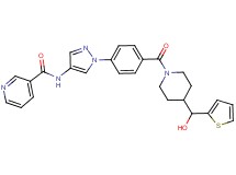 N-{1-[4-({4-[hydroxy(2-thienyl)methyl]-1-piperidinyl}carbonyl)phenyl]-1H-pyrazol-4-yl}nicotinamide