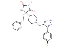 5-(1-{[3-(4-fluorophenyl)-1H-pyrazol-4-yl]methyl}-4-piperidinyl)-5-(2-phenylethyl)-2,4-imidazolidinedione