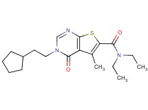 3-(2-cyclopentylethyl)-N,N-diethyl-5-methyl-4-oxo-3,4-dihydrothieno[2,3-d]pyrimidine-6-carboxamide