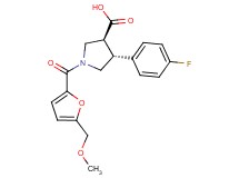 (3S*,4R*)-4-(4-fluorophenyl)-1-[5-(methoxymethyl)-2-furoyl]pyrrolidine-3-carboxylic acid