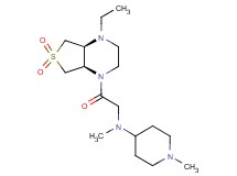 N-{2-[(4aS*,7aR*)-4-ethyl-6,6-dioxidohexahydrothieno[3,4-b]pyrazin-1(2H)-yl]-2-oxoethyl}-N,1-dimethylpiperidin-4-amine