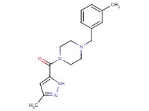 1-(3-methylbenzyl)-4-[(3-methyl-1H-pyrazol-5-yl)carbonyl]piperazine