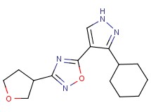 5-(3-cyclohexyl-1H-pyrazol-4-yl)-3-(tetrahydrofuran-3-yl)-1,2,4-oxadiazole