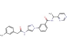 3-(4-{[(3-methylphenyl)acetyl]amino}-1H-pyrazol-1-yl)-N-[1-(4-pyrimidinyl)ethyl]benzamide