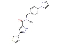 N-methyl-N-[4-(1H-pyrazol-1-yl)benzyl]-3-(3-thienyl)-1H-pyrazole-5-carboxamide