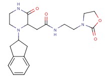2-[1-(2,3-dihydro-1H-inden-2-yl)-3-oxo-2-piperazinyl]-N-[2-(2-oxo-1,3-oxazolidin-3-yl)ethyl]acetamide