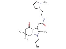 N-[2-(1-methyl-2-pyrrolidinyl)ethyl]-2-(2,6,6-trimethyl-4-oxo-1-propyl-4,5,6,7-tetrahydro-1H-indol-3-yl)acetamide