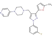 1-{[1-(3-fluorophenyl)-3-(5-methyl-2-furyl)-1H-pyrazol-4-yl]methyl}-4-(4-pyridinyl)piperazine