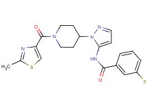 3-fluoro-N-(1-{1-[(2-methyl-1,3-thiazol-4-yl)carbonyl]-4-piperidinyl}-1H-pyrazol-5-yl)benzamide