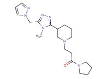 3-[4-methyl-5-(1H-pyrazol-1-ylmethyl)-4H-1,2,4-triazol-3-yl]-1-(3-oxo-3-pyrrolidin-1-ylpropyl)piperidine