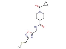 1-(cyclopropylcarbonyl)-N-({3-[(methylthio)methyl]-1,2,4-oxadiazol-5-yl}methyl)-4-piperidinecarboxamide