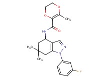 N-[1-(3-fluorophenyl)-6,6-dimethyl-4,5,6,7-tetrahydro-1H-indazol-4-yl]-3-methyl-5,6-dihydro-1,4-dioxine-2-carboxamide