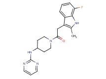 N-{1-[2-(7-fluoro-2-methyl-1H-indol-3-yl)acetyl]-4-piperidinyl}-2-pyrimidinamine