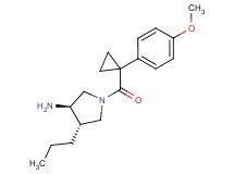 (3R*,4S*)-1-{[1-(4-methoxyphenyl)cyclopropyl]carbonyl}-4-propylpyrrolidin-3-amine