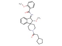N-[(2R*,3R*)-1'-(cyclopentylacetyl)-2-methoxy-2,3-dihydrospiro[indene-1,4'-piperidin]-3-yl]-2-methoxybenzamide