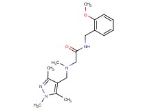 N-(2-methoxybenzyl)-2-{methyl[(1,3,5-trimethyl-1H-pyrazol-4-yl)methyl]amino}acetamide