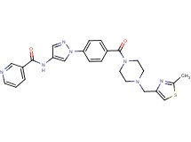 N-{1-[4-({4-[(2-methyl-1,3-thiazol-4-yl)methyl]-1-piperazinyl}carbonyl)phenyl]-1H-pyrazol-4-yl}nicotinamide
