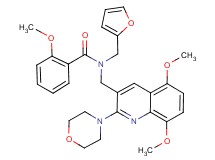 N-{[5,8-dimethoxy-2-(4-morpholinyl)-3-quinolinyl]methyl}-N-(2-furylmethyl)-2-methoxybenzamide