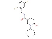 1-cycloheptyl-N-(2,5-difluorobenzyl)-6-oxo-3-piperidinecarboxamide