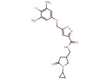 5-[(4-chloro-3,5-dimethylphenoxy)methyl]-N-[(1-cyclopropyl-5-oxo-3-pyrrolidinyl)methyl]-3-isoxazolecarboxamide
