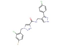 1-(2-chloro-4-fluorobenzyl)-N-{[3-(4-chlorophenyl)-1H-pyrazol-4-yl]methyl}-1H-1,2,3-triazole-4-carboxamide