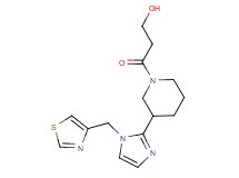 3-oxo-3-{3-[1-(1,3-thiazol-4-ylmethyl)-1H-imidazol-2-yl]piperidin-1-yl}propan-1-ol