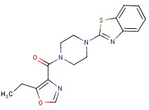 2-{4-[(5-ethyl-1,3-oxazol-4-yl)carbonyl]-1-piperazinyl}-1,3-benzothiazole