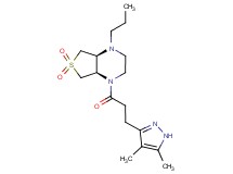 (4aS*,7aR*)-1-[3-(4,5-dimethyl-1H-pyrazol-3-yl)propanoyl]-4-propyloctahydrothieno[3,4-b]pyrazine 6,6-dioxide