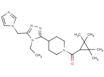 4-[4-ethyl-5-(1H-imidazol-1-ylmethyl)-4H-1,2,4-triazol-3-yl]-1-[(2,2,3,3-tetramethylcyclopropyl)carbonyl]piperidine