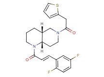 (4aR*,8aS*)-1-[(2E)-3-(2,5-difluorophenyl)-2-propenoyl]-6-(2-thienylacetyl)decahydro-1,6-naphthyridine