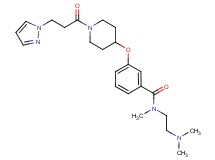 N-[2-(dimethylamino)ethyl]-N-methyl-3-({1-[3-(1H-pyrazol-1-yl)propanoyl]-4-piperidinyl}oxy)benzamide