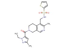 N-({7-[(1-ethyl-3-methyl-1H-pyrazol-5-yl)carbonyl]-3-methyl-5,6,7,8-tetrahydro-2,7-naphthyridin-4-yl}methyl)-2-thiophenesulfonamide