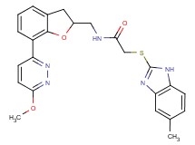 N-{[7-(6-methoxy-3-pyridazinyl)-2,3-dihydro-1-benzofuran-2-yl]methyl}-2-[(5-methyl-1H-benzimidazol-2-yl)thio]acetamide