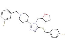 1-(3-fluorobenzyl)-4-[5-[(4-fluorobenzyl)thio]-4-(tetrahydro-2-furanylmethyl)-4H-1,2,4-triazol-3-yl]piperidine