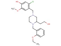 5-chloro-4-{[4-(2-ethoxybenzyl)-3-(2-hydroxyethyl)-1-piperazinyl]methyl}-2-methoxyphenol
