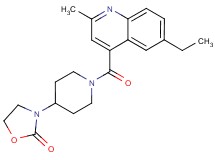 3-{1-[(6-ethyl-2-methyl-4-quinolinyl)carbonyl]-4-piperidinyl}-1,3-oxazolidin-2-one