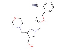 2-(5-{[(3R*,4R*)-3-(hydroxymethyl)-4-(morpholin-4-ylmethyl)pyrrolidin-1-yl]methyl}-2-furyl)benzonitrile