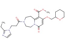 methyl 3-[3-(2-ethyl-1H-imidazol-1-yl)propanoyl]-7-oxo-9-(tetrahydro-2H-pyran-2-ylmethoxy)-1,2,3,4,5,7-hexahydropyrido[1,2-d][1,4]diazepine-10-carboxylate