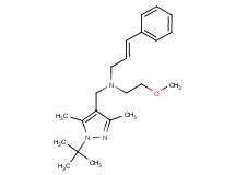 (2E)-N-[(1-tert-butyl-3,5-dimethyl-1H-pyrazol-4-yl)methyl]-N-(2-methoxyethyl)-3-phenylprop-2-en-1-amine