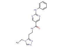 2-anilino-N-[2-(4-ethyl-4H-1,2,4-triazol-3-yl)ethyl]-5-pyrimidinecarboxamide